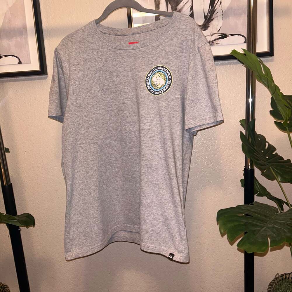 Quiksilver Men's Gray Graphic Logo T-Shirt Size Large E9